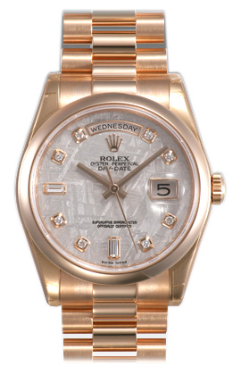 Rolex Day-Date Series Mens Automatic 18kt Rose Gold Wristwatch 118205-MTDP