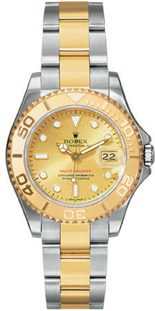 Rolex Yachtmaster Series Elegant Unisex Automatic 18kt Yellow Gold Unidirectional Rotating Wristwatch 168623-CSO