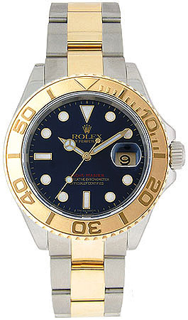 Rolex Yachtmaster Series Elegant Mens Automatic 18kt Yellow Gold Unidirectional Rotating Wristwatch 16623-BLSO