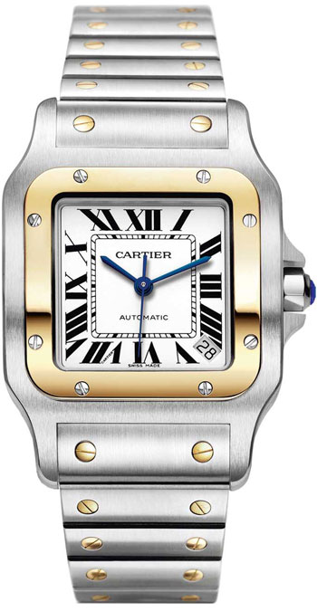 Cartier Santos Galbee Series 18kt Yellow Gold and Steel XL Mens Wristwatch-W20099C4