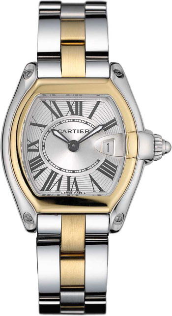 Cartier Roadster Series 18k Yellow Gold and Stainless Steel Ladies Swiss Quartz Wristwatch-W62026Y4
