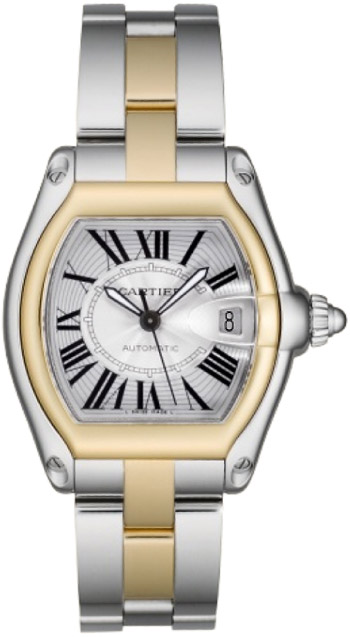 Cartier Roadster Series 18k Yellow Gold and Stainless Steel Mens Automatic Wristwatch-W62031Y4