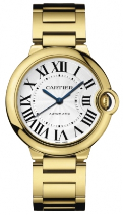 Cartier Ballon Bleu Medium Series Fashionable 18k Yellow Gold Unisex Automatic Wristwatch-W69003Z2