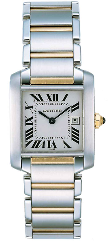Cartier Tank Francaise Series 18k Yellow Gold and Stainless Steel Ladies Swiss Quartz Wristwatch-W51012Q4