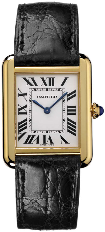 Cartier Tank Solo Series Fashionable 18k Yellow Gold and Stainless Steel Ladies Swiss Quartz Wristwatch-W1018755