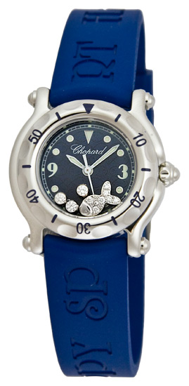 Chopard Happy Beach Series Diamond Fish Steel Mini Ladies Quartz Watch 278923 in Dark Blue