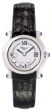 Chopard Happy Sport Series Diamond Steel Style Ladies Quartz Watch 278245-23 in Black