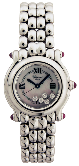 Chopard Happy Sport Series Diamond Mother-of-pearl Steel Style Ladies Quartz Watch 278250-21