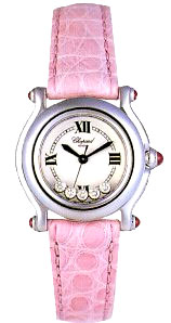Chopard Happy Sport Series Diamond Steel Ladies Swiss Quartz Wristwatch 278245-21 in Pink 