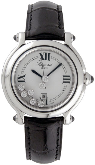 Chopard Happy Sport Series Diamond Steel Style Ladies Quartz Watch 278238-23 in Black