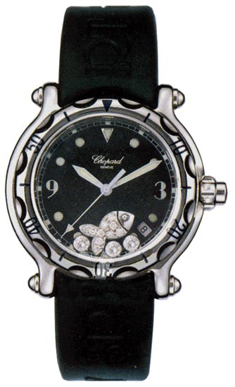 Chopard Happy Beach Series Diamond Fish Steel Quartz Watch 288347-8 in Black 