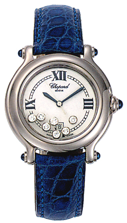 Chopard Happy Sport Series Diamond Steel Style Ladies Quartz Wristwatch 278238-23 in Blue 