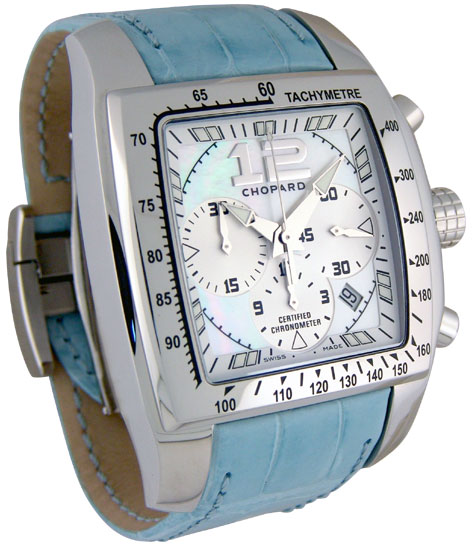 Chopard Miglia Tycoon Series Steel Chronograph Mens Swiss Quartz Watch 168961 in Blue 
