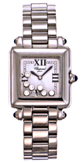Chopard Happy Sport Series Diamond Steel Ladies Swiss Quartz Wristwatch 278349-23