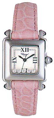 Chopard Happy Sport Series Diamond Steel Ladies Swiss Quartz Wristwatch 278892-23 in Pink 