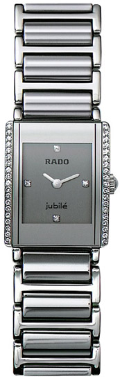 Rado Integral Series Platinum-tone Ceramic Quartz Ladies Watch R20430722 in Silver