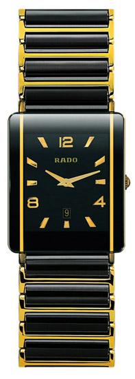 Rado Integral Series Black Ceramic with 18kt Yellow Gold Quartz Mens Watch R20282192 
