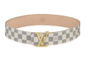 Louis Vuitton Damier Cowskin Leather with Gold Hardware Belt