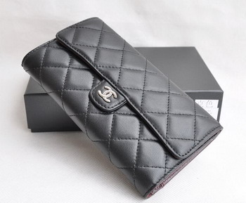 Chanel Classical Caviar Leather Clutch Wallet 31509 black