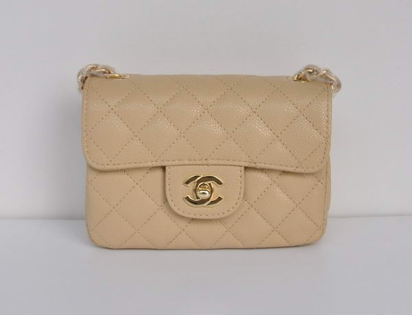 Chanel 2.55 mini Flap Bag 1115 Beige Sheepskin Golden Hardware
