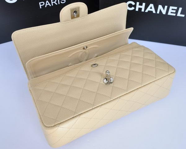 Chanel A1112 2.55 Series Flap Bag Original Caviar Leather Apricot