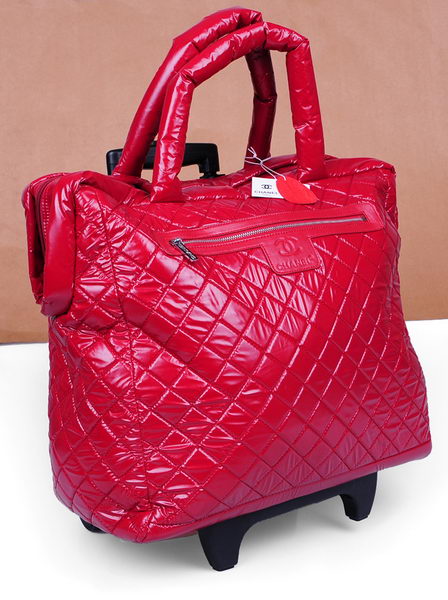 Chanel CoCo Cocoon Quilted Nylon Trolley A47205 Red