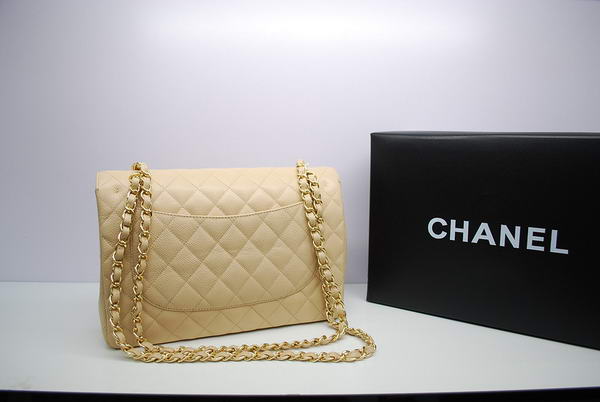 Chanel Jumbo Double Flaps Bag Apricot Original Caviar Leather A36097 Gold