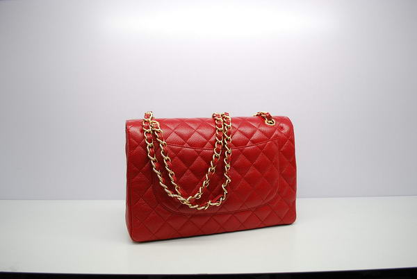 Chanel Jumbo Double Flaps Bag Red Original Caviar Leather A36097 Gold