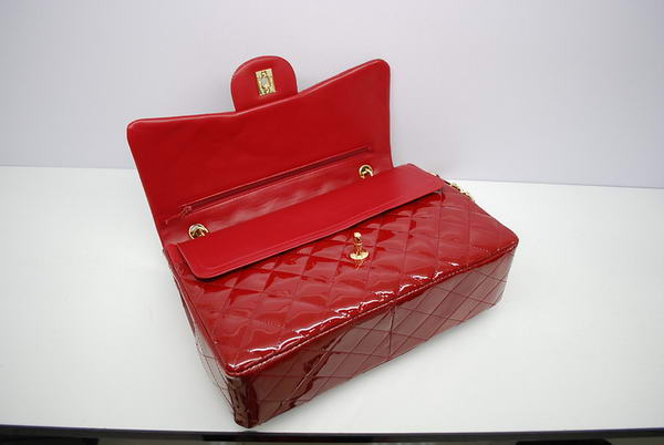 Hot Style Chanel Jumbo Double Flaps Bag Red Original Patent Leather A36097 gold