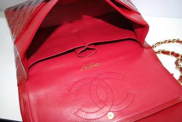 Hot Style Chanel Jumbo Double Flaps Bag Red Original Patent Leather A36097 gold