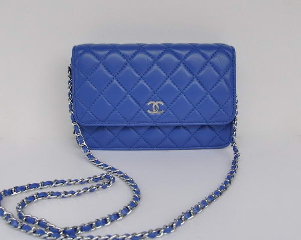 Chanel Lambskin Flap Bag A33814 Blue With Silver Hardware Chanel Lambskin Flap Bag A33814 Blue With Silver Hardware
