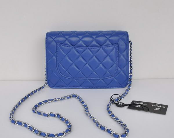 Chanel Lambskin Flap Bag A33814 Blue With Silver Hardware Chanel Lambskin Flap Bag A33814 Blue With Silver Hardware