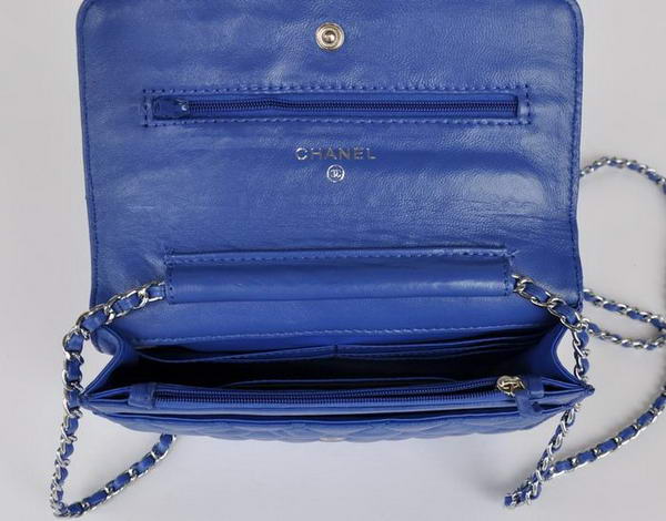 Chanel Lambskin Flap Bag A33814 Blue With Silver Hardware Chanel Lambskin Flap Bag A33814 Blue With Silver Hardware