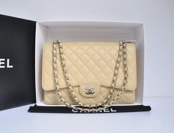 Chanel Original Caviar Leather Jumbo Flap Bag A47600 Apricot