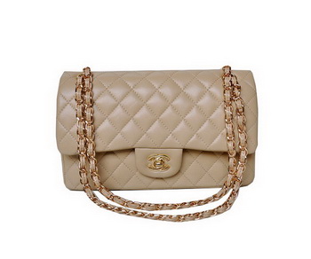 Chanel A01112 Classic Flap Bag Apricot Sheepskin Gold