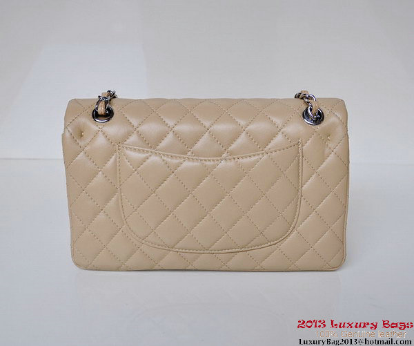 Chanel A01112 Classic Flap Bag Apricot Sheepskin Silver