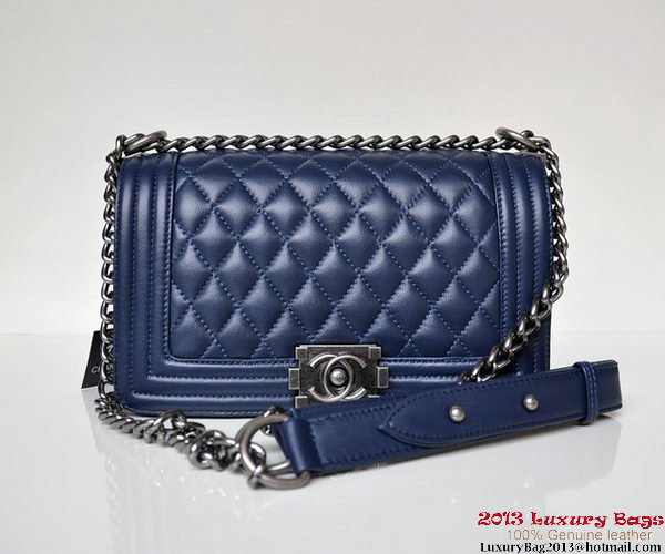 Boy Chanel Flap Shoulder Bag A67086 Sheepskin RoyalBlue
