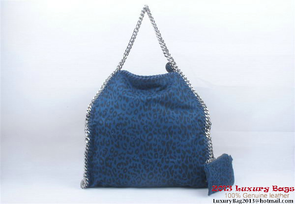 Stella McCartney Falabella Leopard PVC Fold Over Tote Bag 809 Blue
