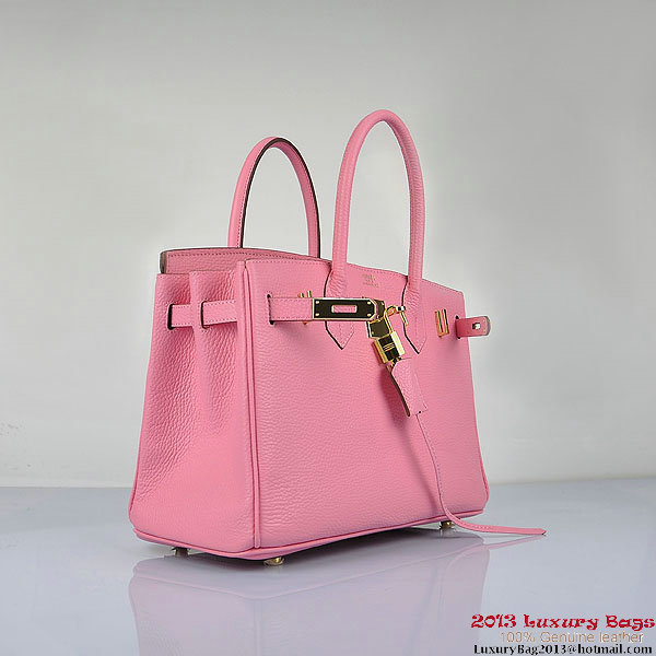 Hermes Birkin 30CM Tote Bags Pink Togo Leather Gold