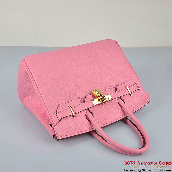 Hermes Birkin 30CM Tote Bags Pink Togo Leather Gold