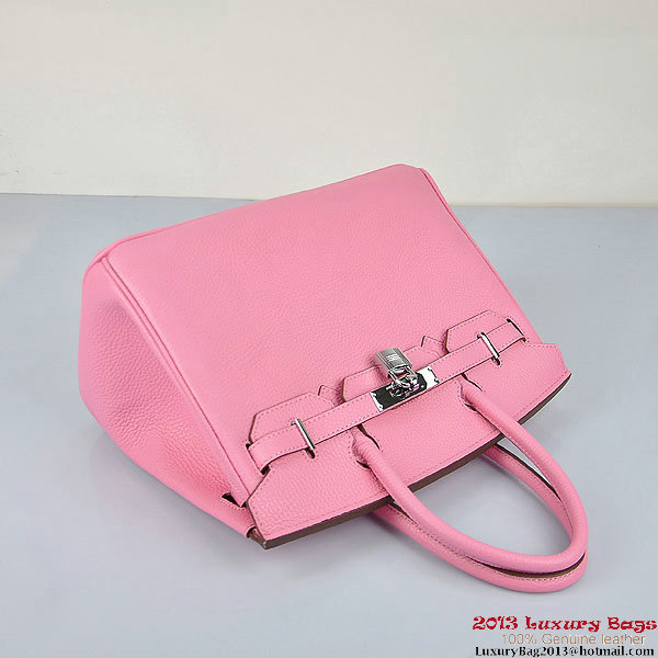 Hermes Birkin 30CM Tote Bags Pink Togo Leather Silver
