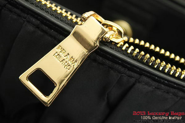 Prada Gaufre Fabric Top Handle Bag BN1788 Black