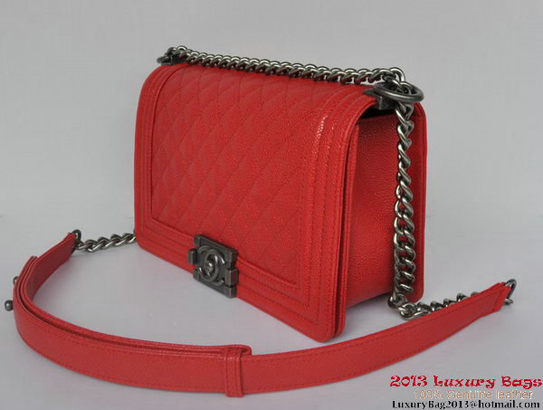 Boy Chanel Flap Shoulder Bag Classic Cannage Patterns A67086 Red