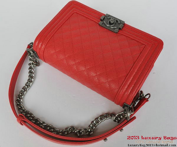 Boy Chanel Flap Shoulder Bag Classic Cannage Patterns A67086 Red