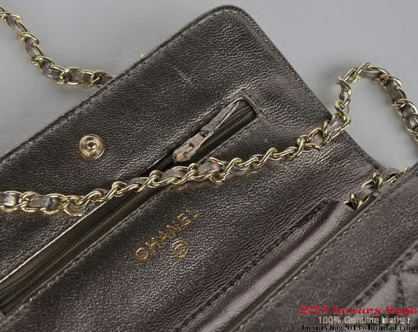 Chanel A33814 Silver Sheepskin Leather Flap Bag Gold