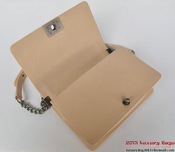 Boy Chanel Flap Shoulder Bag Classic Cannage Patterns A67086 Apricot