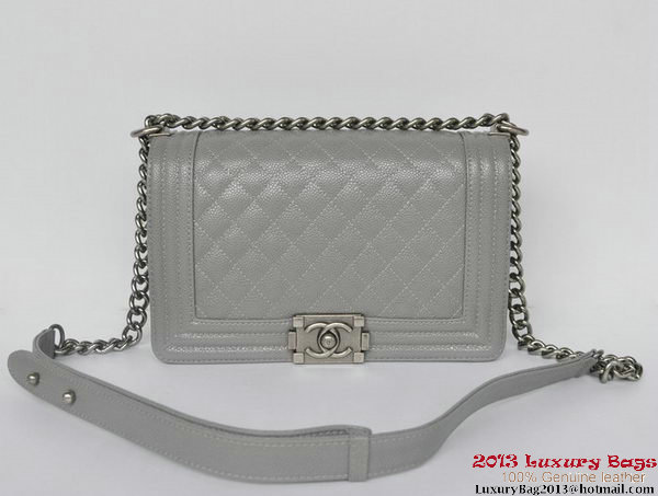 Boy Chanel Flap Shoulder Bag Classic Cannage Patterns A67086 Grey