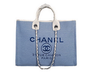 Chanel Medium Canvas Shopping Bag A67012 Light Blue