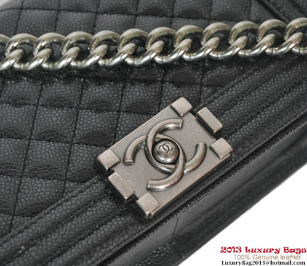 Boy Chanel Flap Shoulder Bag Classic Cannage Patterns A30172 Black