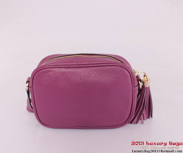 Gucci Soho Calfskin Leather Disco Bag 308364 Purple